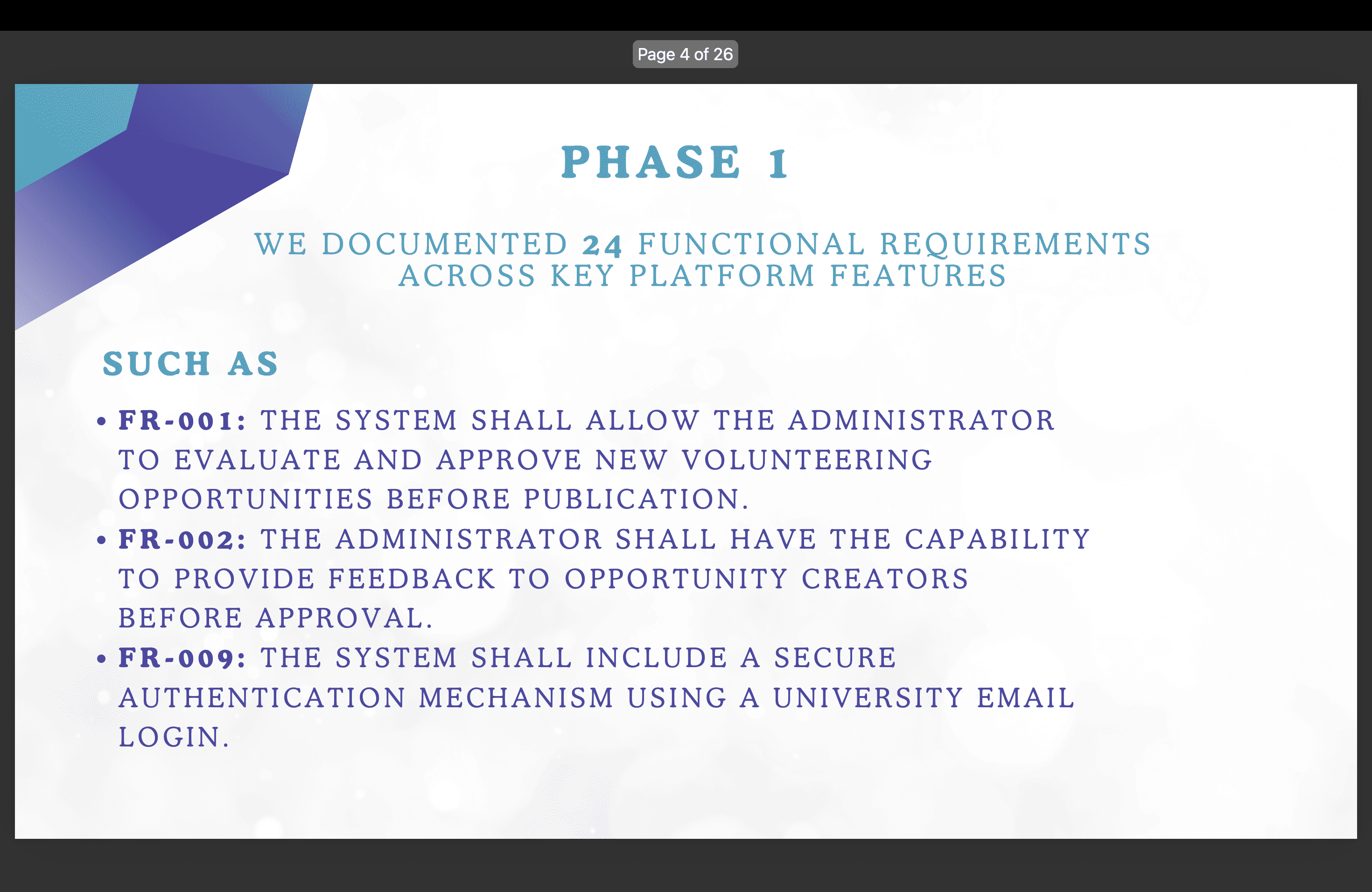 Functional requirements