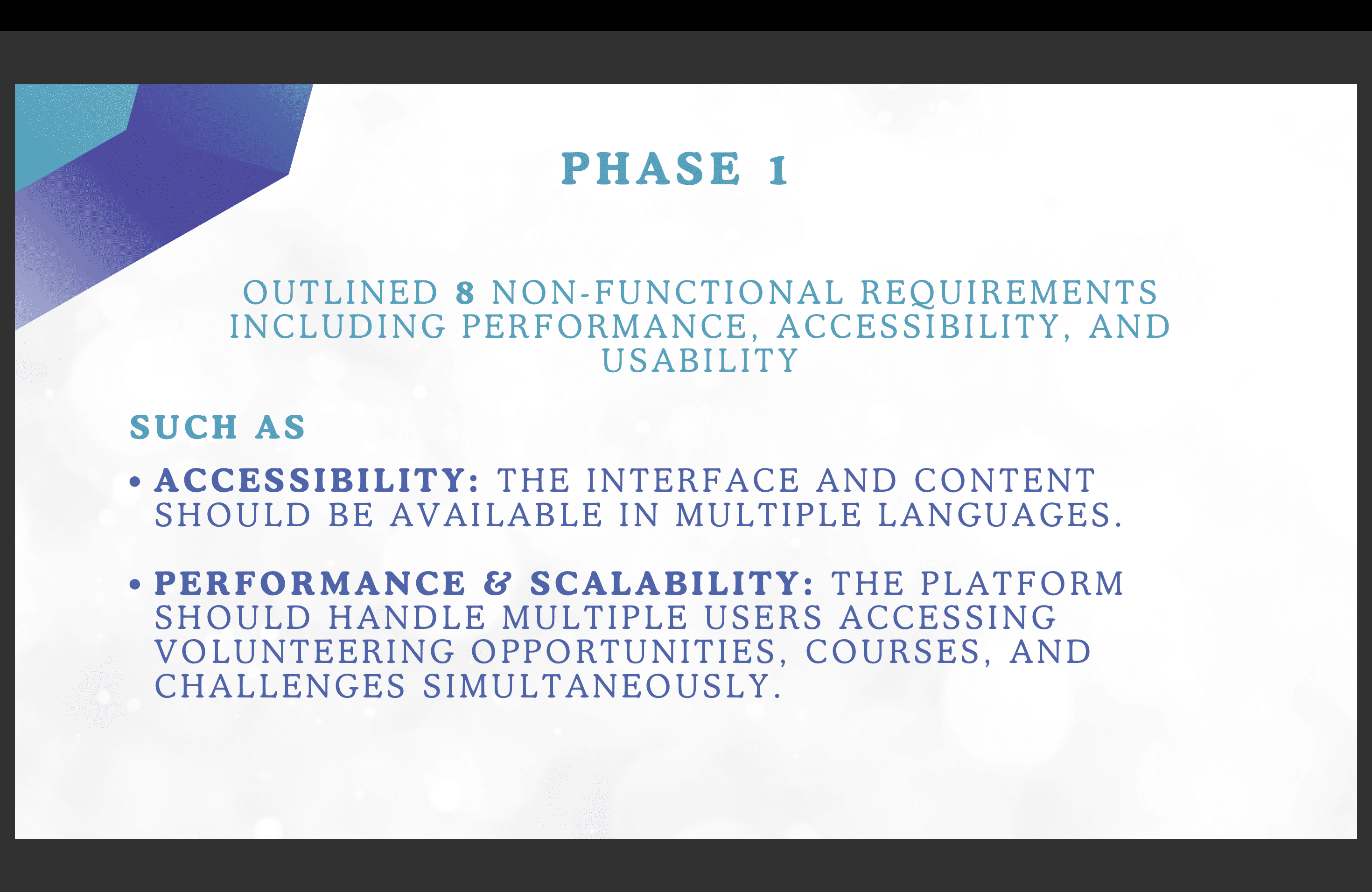 Non-functional requirements