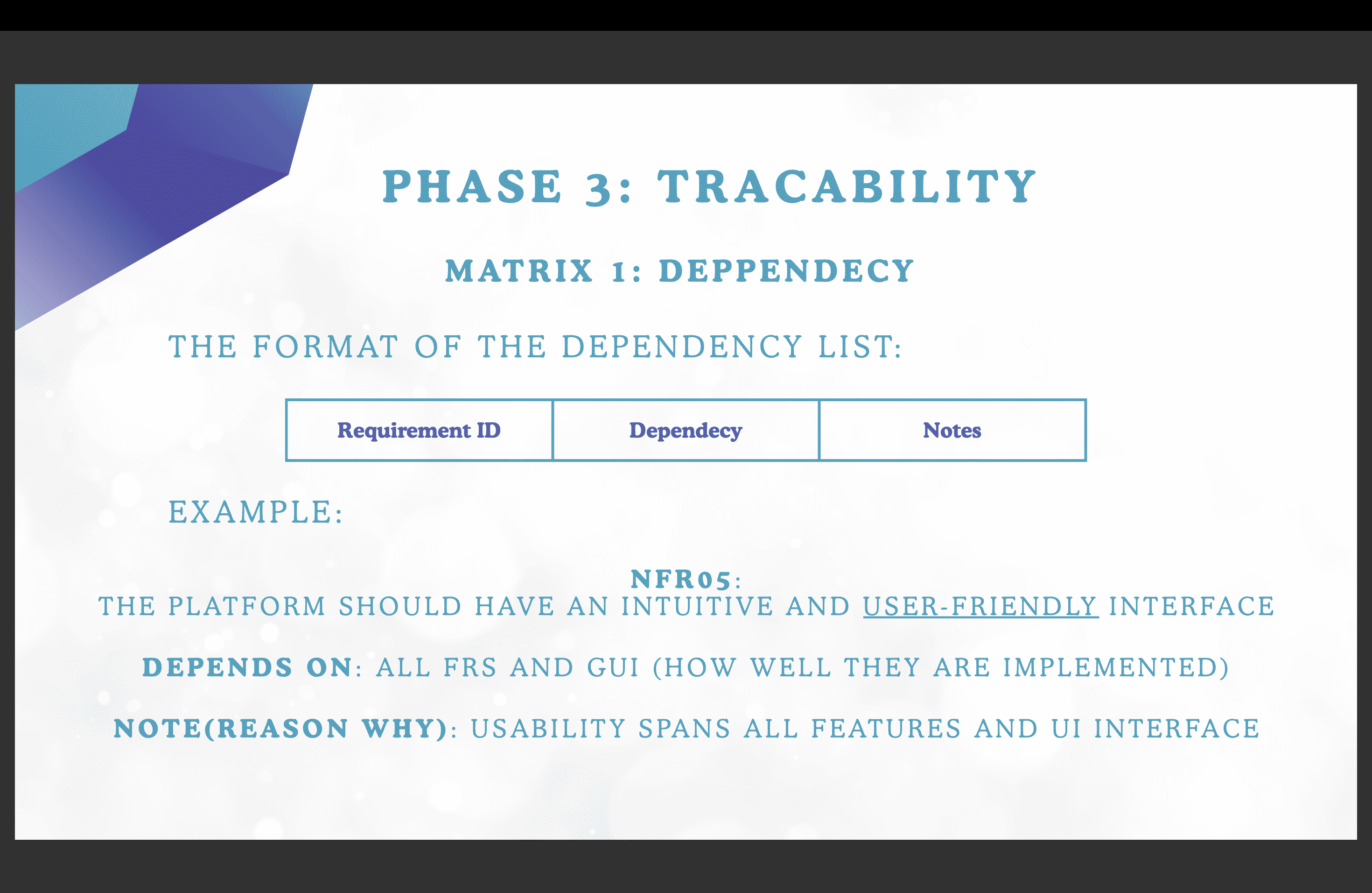 Traceability
