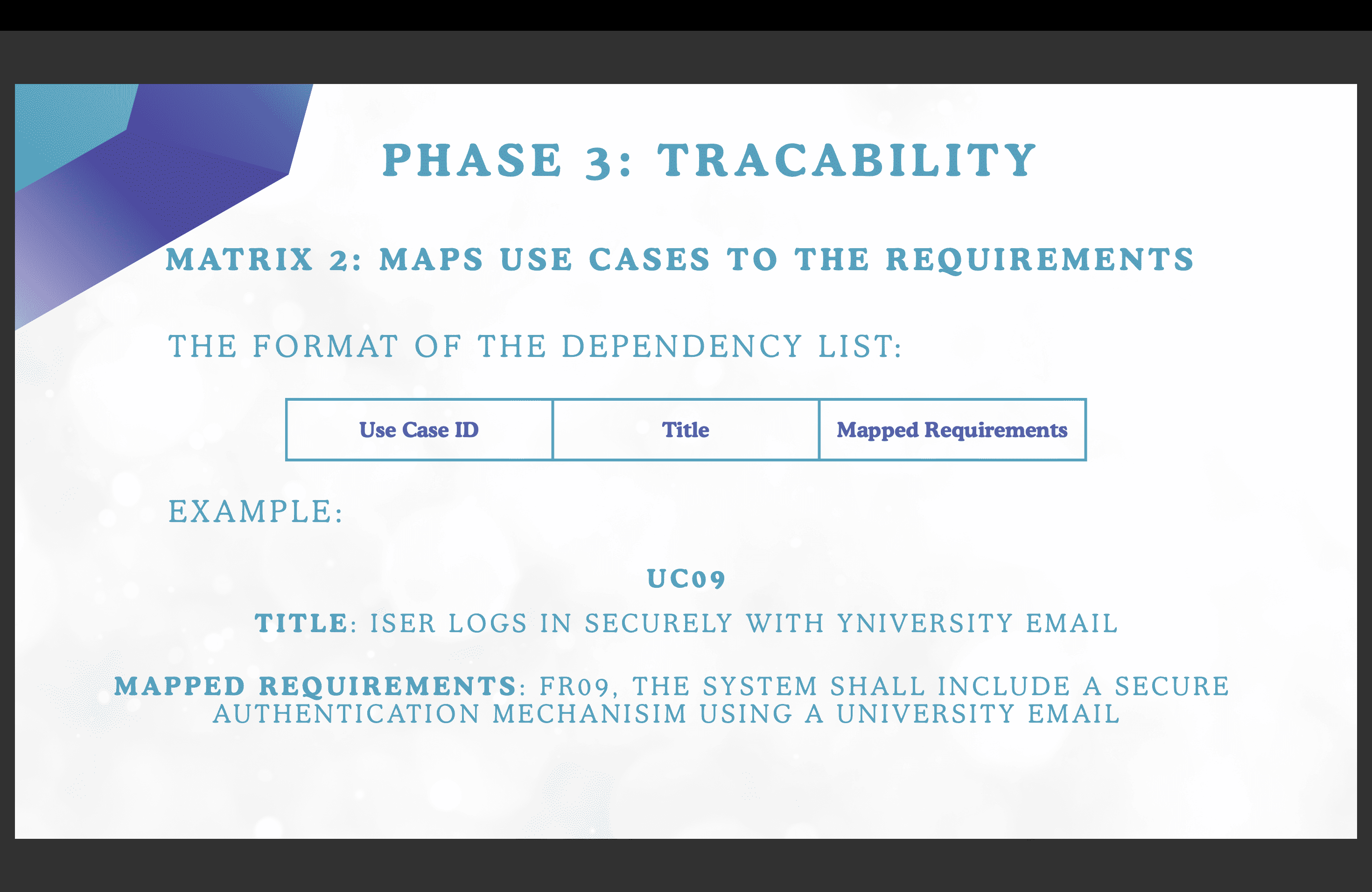 Traceability