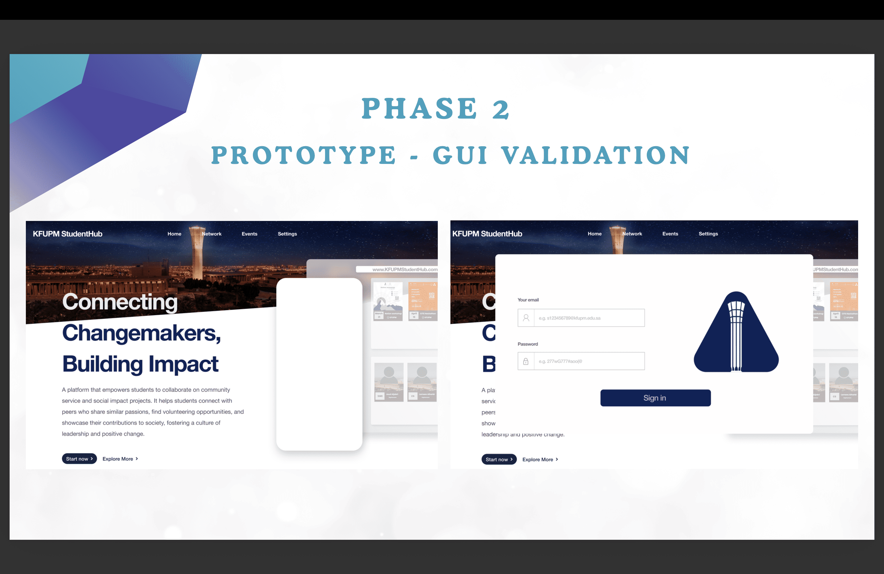 UI mockups